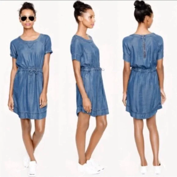 J. Crew Lightweight Washed Chambray Dress - Picture 3 of 7